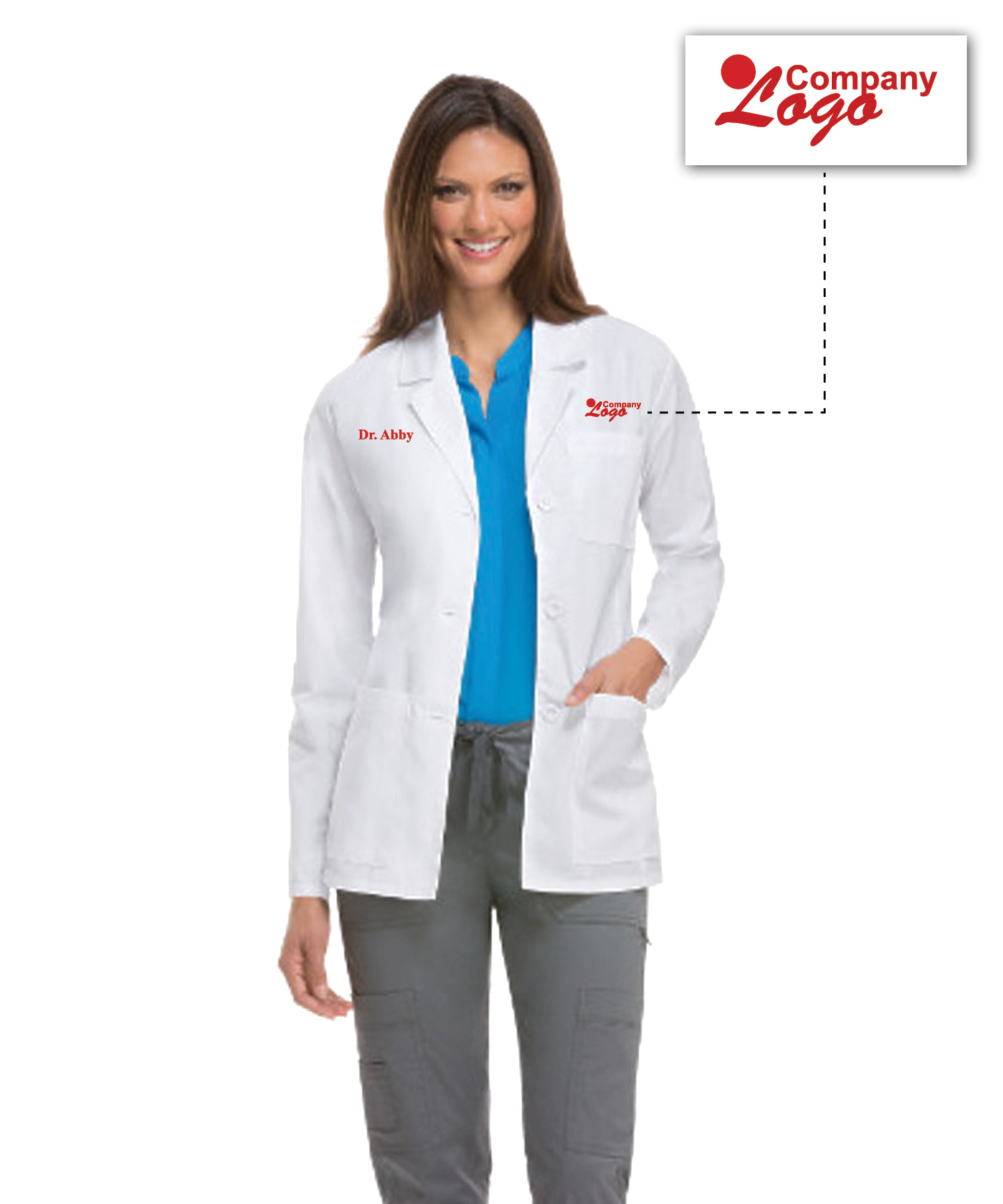 emboridered labcoat